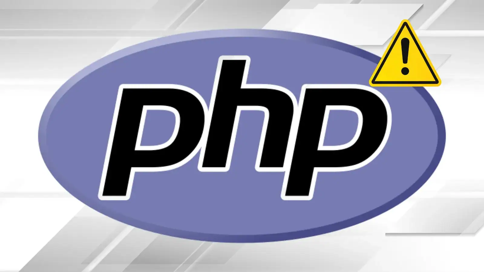 PHP logo beside a warning sign
