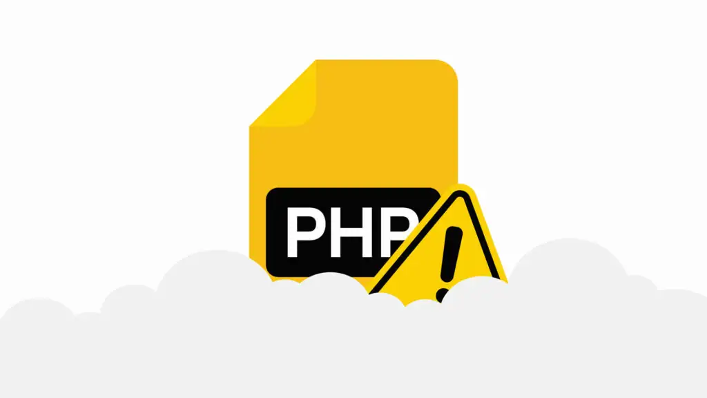 PHP file with a warning symbol